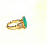 Radiant Emerald Green Statement Gold Ring Photo 3