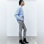 ZARA Plaid Career Business Stretchy Ankle Pants Slacks Gray & Blue Size XS Photo 4