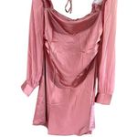 We Wore What  Pink Long Sleeve Asymmetrical Wrap Dress Photo 0