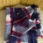 Madewell Range Plaid 100% Wool Scarf Red Navy Cream Tartan Fringe 25x72 Academia Photo 4
