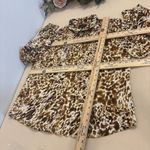 Rafaella  Women’s XL Leopard Print Satin Blouse Button Front Long Sleeve Top Photo 7