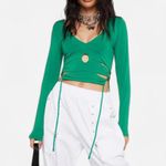 The Kript  Cropped Emerald Green Long Sleeve - Sz.M Photo 1