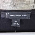 INC International Concepts Medium Asymmetrical Smocked MIDI Crewneck Black Dress Photo 7