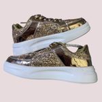 NWT Shiny Gold Glittery Low Top Sneakers Photo 8