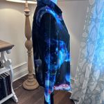 Truth NYC  EUC semi sheer star blouse with tulip open hem back Photo 2