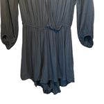 American Eagle Womens Size XS Wrap Front Romper Small Teal 3/4 Sleeve V Neck Photo 2