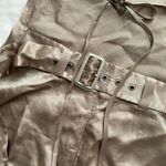 High neck backless gold satin micro mini dress size small Photo 2