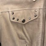 HARLEY DAVIDSON Cream SUEDE LEATHER CROP MOTORCYCLE RIDING JACKET Women's Size Tan Size M Photo 2