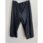 Susan Graver  Women's Faux Leather Wide-Leg Crop Pants Dark Navy Size 1X Stretch Photo 1