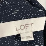 Loft  • Abstract Navy Blue Button-Up Women's Top Photo 3