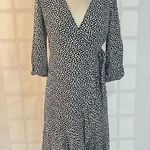 Abercrombie & Fitch black and white spotted true wrap long sleeve dress size xsp Photo 0