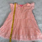 Lilly Pulitzer  Keila Top Womens 4 Peach Hyacinth Floral Arch Eyelet Shirt Blouse Photo 6