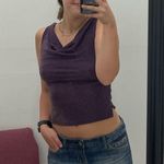 Monteau Y2K Purple Sparkly Cowl Neck Top Photo 2