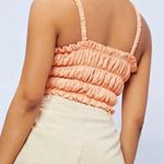 Ruched Solid Crop Cami Top Pink Size M Photo 1