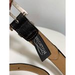 Brighton Black Scalloped Leather with Brown Center Belt Photo 3