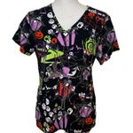 Disney  The Nightmare Before Christmas Scrub Top Short Sleeve Jack Skellington XS Photo 0