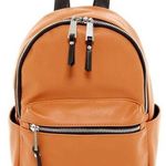 Nordstrom Leather Chestnut Backpack with Brown and Gold Zip Photo 0