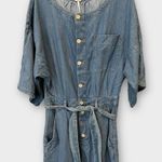 Free People NEW  Marley Denim Jumpsuit In Loco Blue Size Medium Photo 4