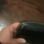 Love moschino  Black Leather Quilted Zip Around Accordion Wallet Photo 5