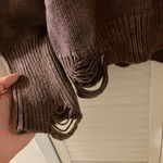 NSF Brown Distressed Knit Sweater Photo 3