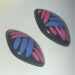 Vintage Black Pink Purple Funky Retro Boho Pierced Earrings Photo 6
