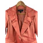 Colleen Lopez XS Coral Blazer Jacket With Ruffle Detail Red Photo 2