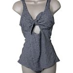 Mara Hoffman  Adeline Tie-Front Striped One-Piece Swimsuit sz M Photo 1