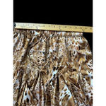 O. Vianca  Mini Skirt Leopard Cheetah Pattern Elastic Waist Tiered Brown Womens M Photo 5