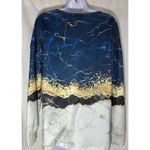 Flamingo Graphic Print Tunic Top features a vibrant blue and gold marble 2XL Photo 1