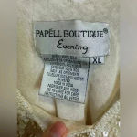 Papell Boutique Vintage Papell Boutique Women’s Sequin Beaded Split Flutter Sleeve Silk Blouse Photo 3