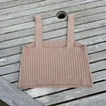 Hollister Brown  cropped sweater tank size large‎ Photo 6