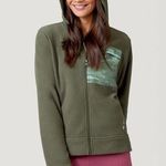 Free Country  Green Micro Fleece Zip Up Jacket Camo Print Satin Pocket Size Small Photo 0