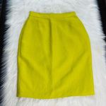 United Colors Of Benetton Benetton Vintage Lime Green Linen Pencil Skirt Photo 0