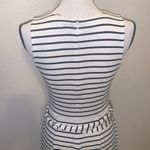 Loft Ann Taylor  white striped office sleeveless midi dress with belt Photo 7