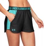 Under Armour Women’s Sz L? Black/Tropical Tide Play Up 2.0 Shorts Photo 0