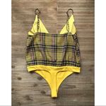 Lovers + Friends NWT  Bianca Yellow Plaid Bodysuit Photo 4