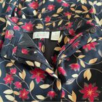 Christopher & Banks Christopher & BanksL Midi Skirt Women’s Size 6 Red BrownFloral Pattern On Black Photo 4