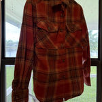 Flannel Shacket Willow Boutique Red Size M Photo 1