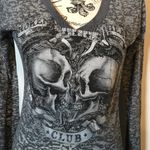 Hot Leathers Ladies Biker Sheer Long Sleeve Tee size L Gray Size L Photo 2