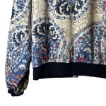 Free People Daytrip Blue Red Tan White Printed Bomber Jacket Large OB548451 Photo 10