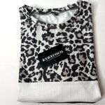 RXRXCOCO Leopard Animal Print Pullover Sweater Cozy Chic Top Size Small New! Gray Photo 7