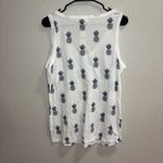 NWT Anthropologie Pineapple Print White Tank Top Size L Photo 3