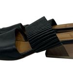 Coclico Oohlala Natural Wood Heel Black Leather Slide Sandals 37 Size 6.5 Photo 4