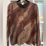 Laura Ashley Vintage  Earthy Toned Golden Ombre Button-Up Cardigan Sweater Size M Photo 0