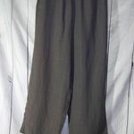 Eileen Fisher Linen Blend Wide Leg Cropped Pull-On Pants - Olive Green Size PS Photo 0