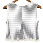 Mango Striped Boho Fringe Crop Tank Top Photo 6