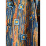 Vintage 70s Shaker Sport Long Sleeve Geometric Print Button Down Shirt Blue Size undefined Photo 3