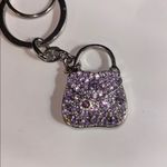 Source Unknown Purple Rhinestone Purse Keychain Shiny and Bright 1-2” in Height Photo 2