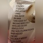 Preston & York  Cream with Tan Stitching Linen Blend Lined Short Sleeve Dress Photo 9