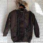 Vtg Melbourne‎ Sport raccoon fur Hood puffer jacket Winter coat Women’s Size M Brown Size M Photo 1
